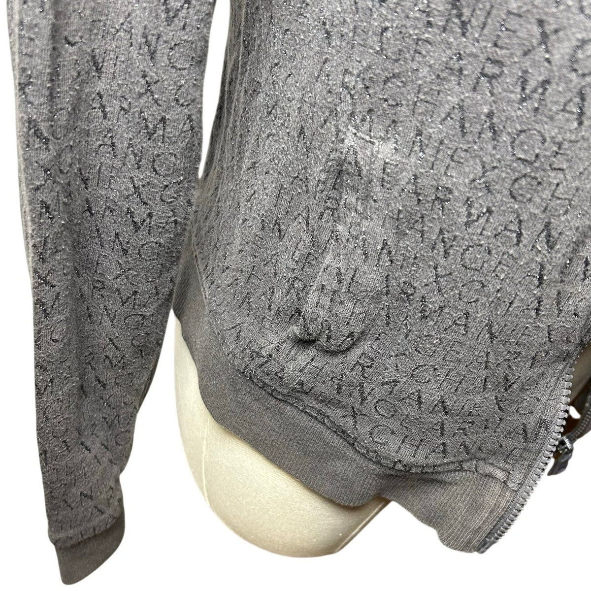 Armani Exchange Gray Zip Mock Neck Athletic Jacket Small Minimalist Gorpcore