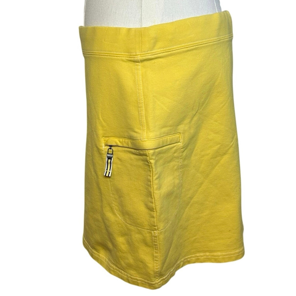 VTG Y2K Ann Taylor LOFT Knit Yellow M Mini Skirt Preppy Retro Casual Tennis