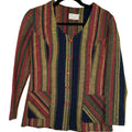 VTG 70s Pandora Costume Maker Striped Knit Long Sleeve Top Disco Retro Medium