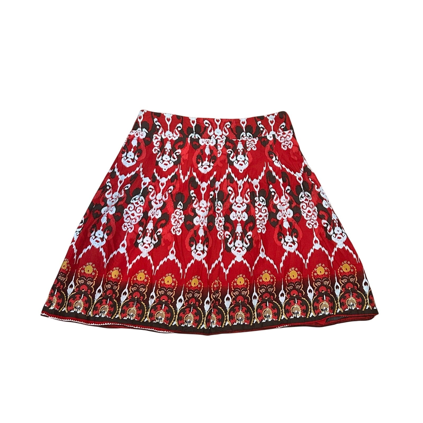 Notations Red Black L Midi Skirt Y2K Boho Whimsigoth Cotton Casual Retro Witchy