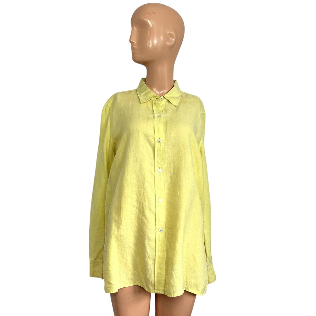 Real Clothes 8 Yellow Blouse Irish Linen French Seams Minimalist Quiet Luxury