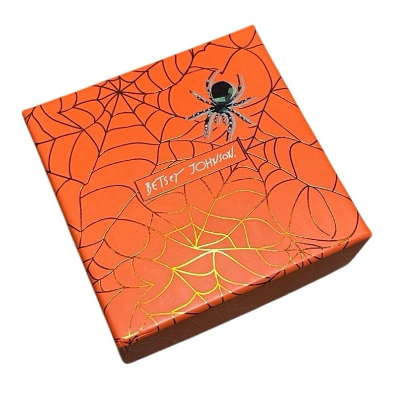 Betsey Johnson Orange Pumpkin Pendant Chain Necklace Halloween Goth Whimsygoth