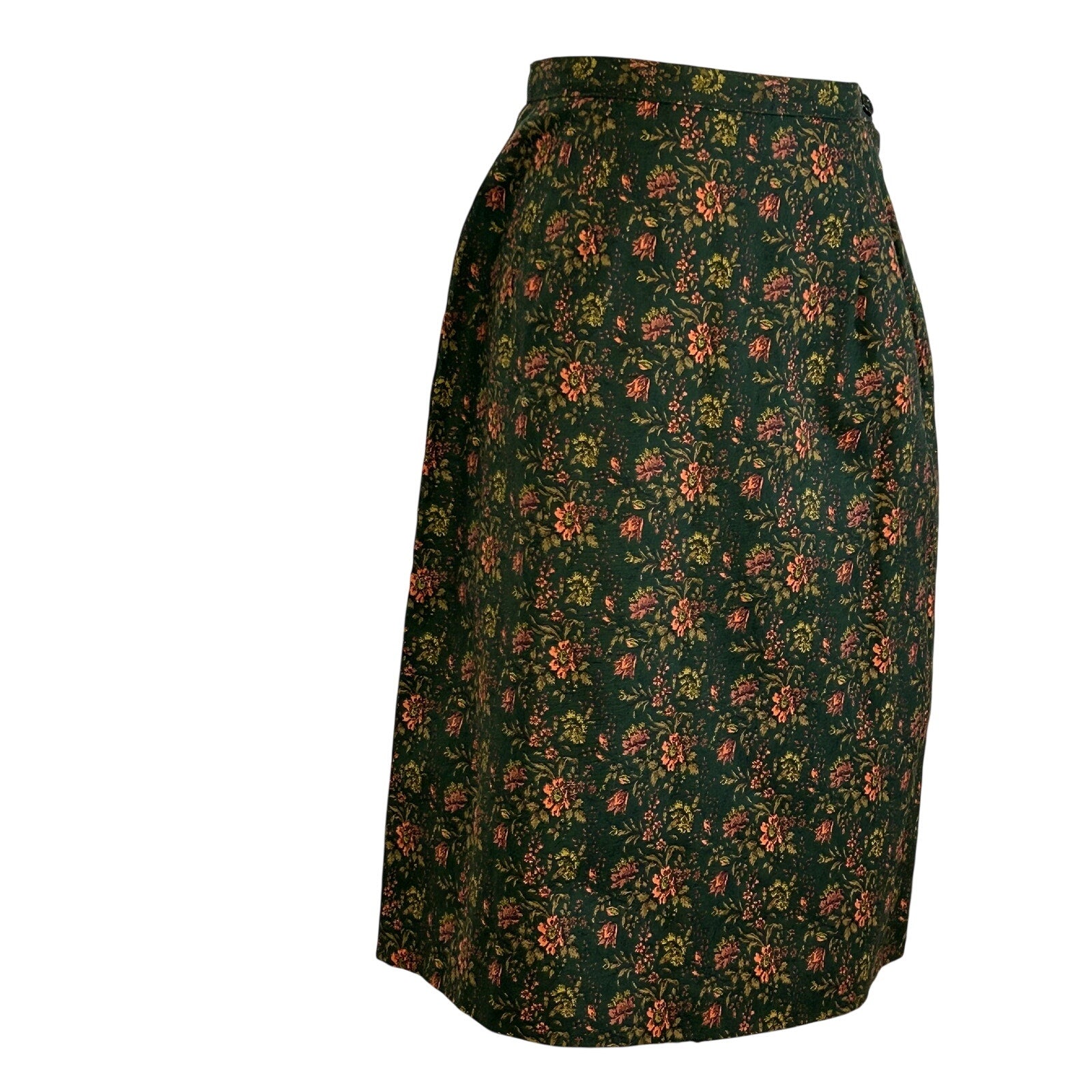 VTG 50s Green Heavy Cotton Skirt Suit Blazer Two Piece Set Twee Retro Preppy