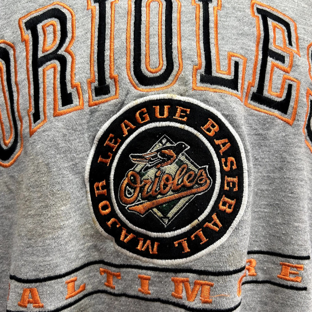 VTG 90s Lee Sport L Baltimore Orioles MLB V-Neck Pullover Sweater Baseball