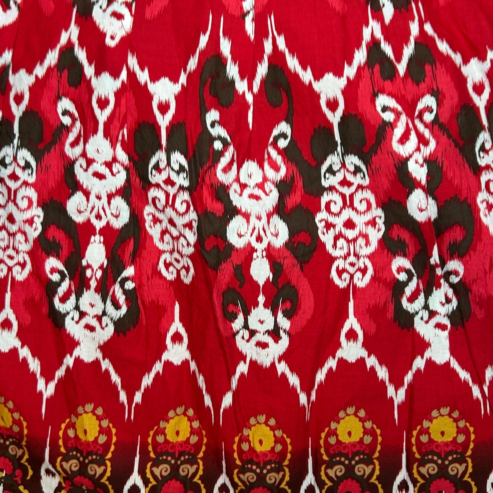 Notations Red Black L Midi Skirt Y2K Boho Whimsigoth Cotton Casual Retro Witchy