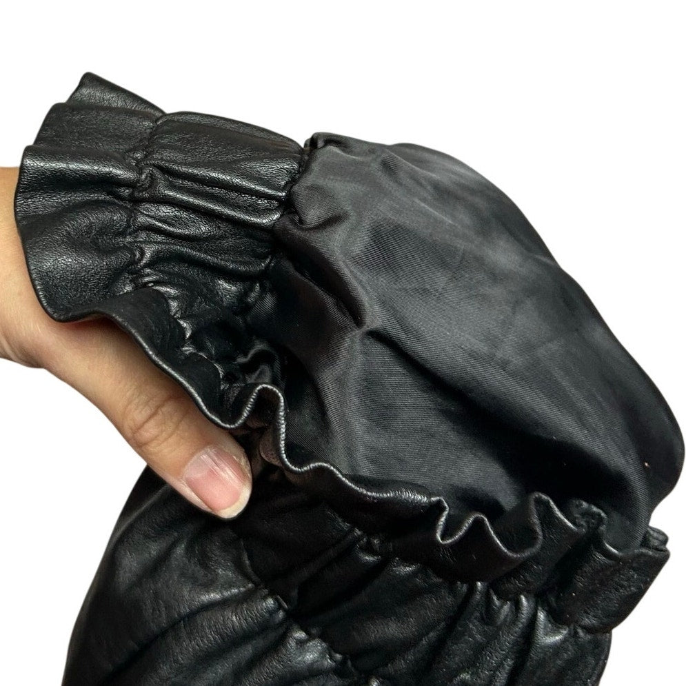 Black Vegan Leather Lined Pocketed Shorts XS Biker Goth Grunge Chic Streetwear