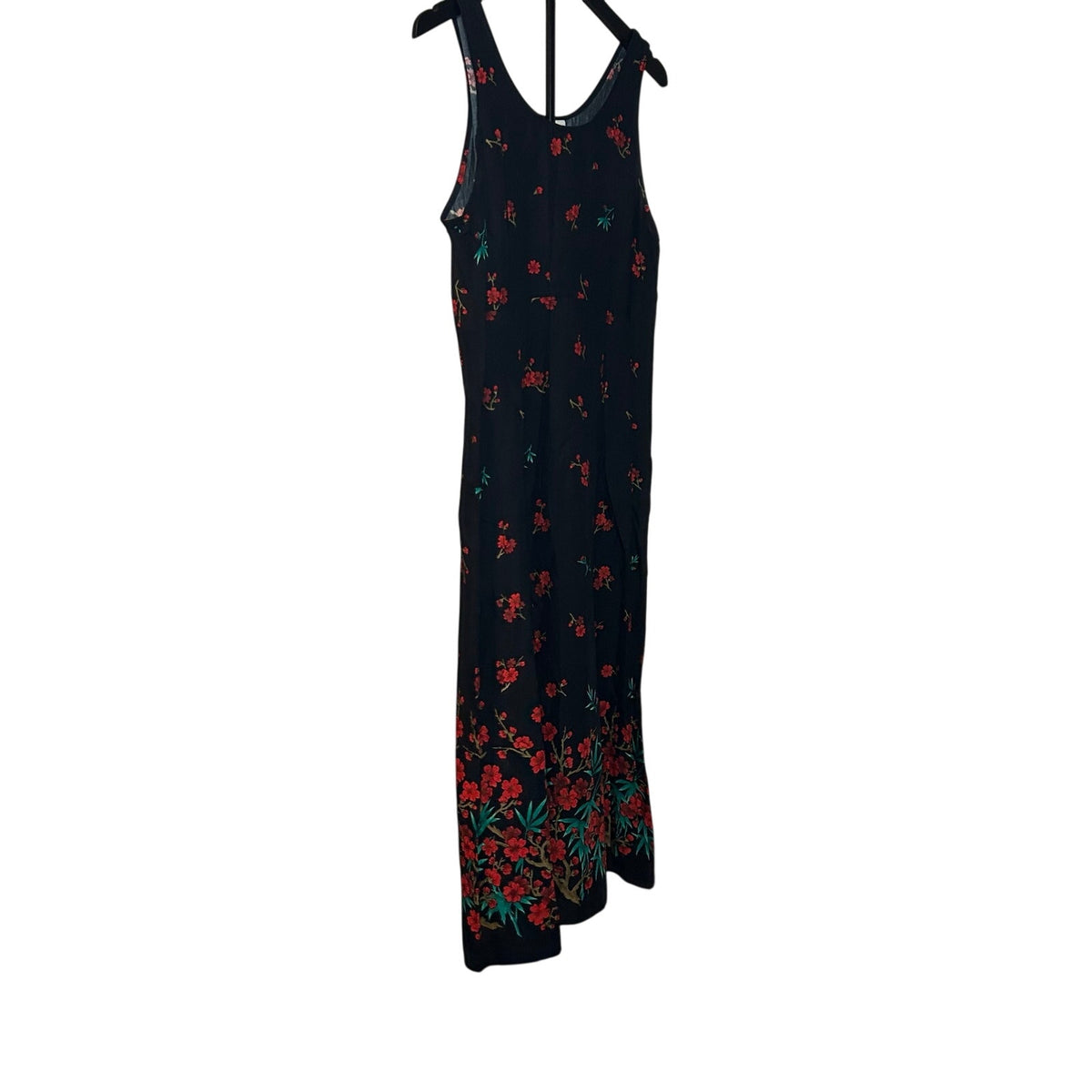 R&K Originals Rayon Black Red Floral Petite M Dress Grunge Retro Whimsigoth Boho