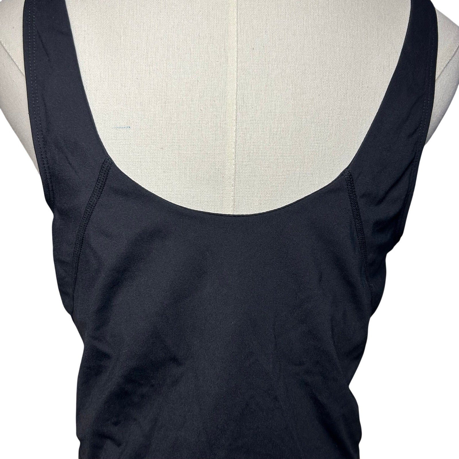 Black Built-In Bra Tank Dress High Stretch Large Minimalist Sportswear Casual