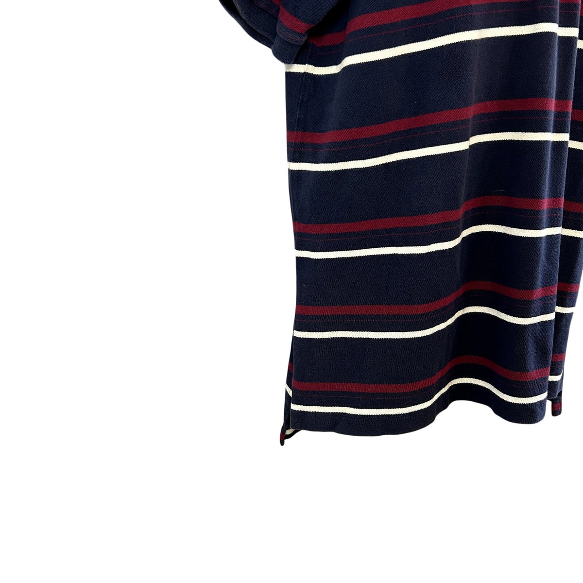 Polo Golf Ralph Lauren XL Navy Burgundy Striped Polo Shirt Embroidered Pony