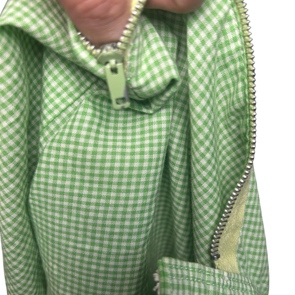 VTG 50s Green Gingham Midi Skirt Daisy Trim Rockabilly Medium Retro Western Boho