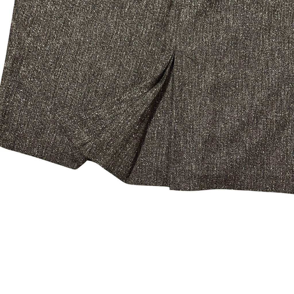 New York & Company Stretch Size 8 Charcoal Grey Pleated Slit Lined Pencil Skirt
