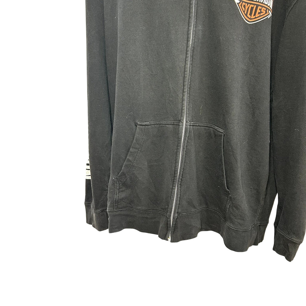 Harley-Davidson XL House of Harley 2013 Black Graphic Full Zip Biker Hoodie