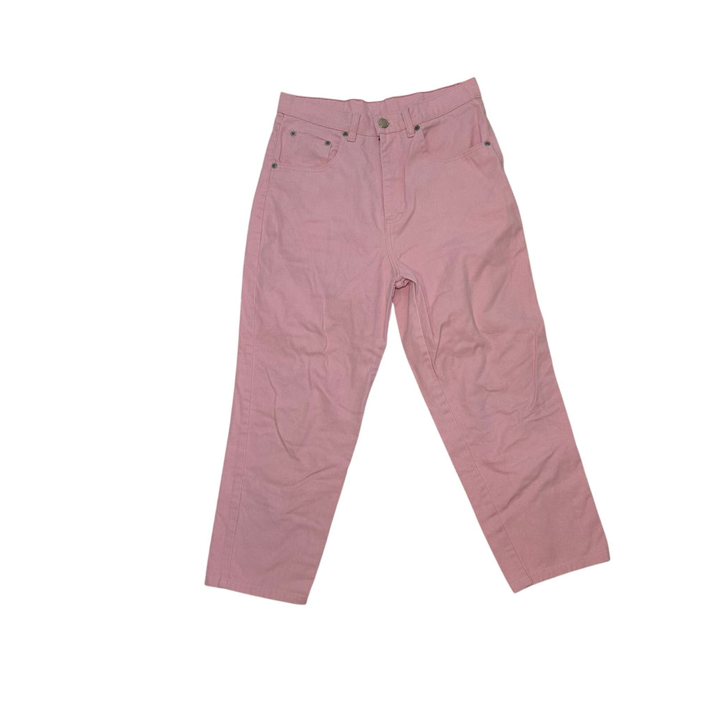 VTG 90s J.B. Blue High Waist Cropped Denim Jeans Pink Size 6/8 Tapered Y2K
