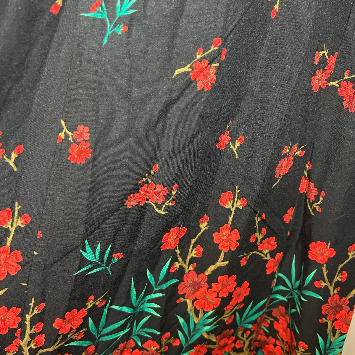 R&K Originals Rayon Black Red Floral Petite M Dress Grunge Retro Whimsigoth Boho