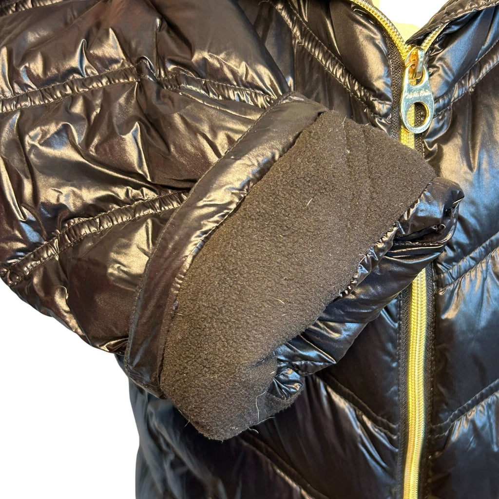 Calvin Klein XL Black Puffer Jacket Cheetah Lined Casual Gorpcore Minimalist