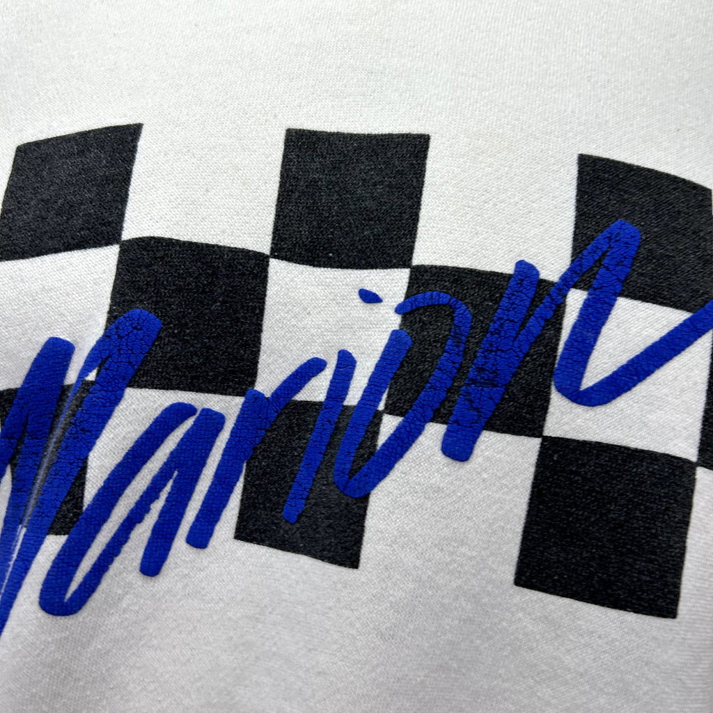 VTG 90s Gear for Sports M White Black Checkered Sweatshirt Streetwear Sportswear