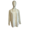 VTG 80s Kathie Lee White Button Up L Blouse Secretary Retro Preppy Minimalist
