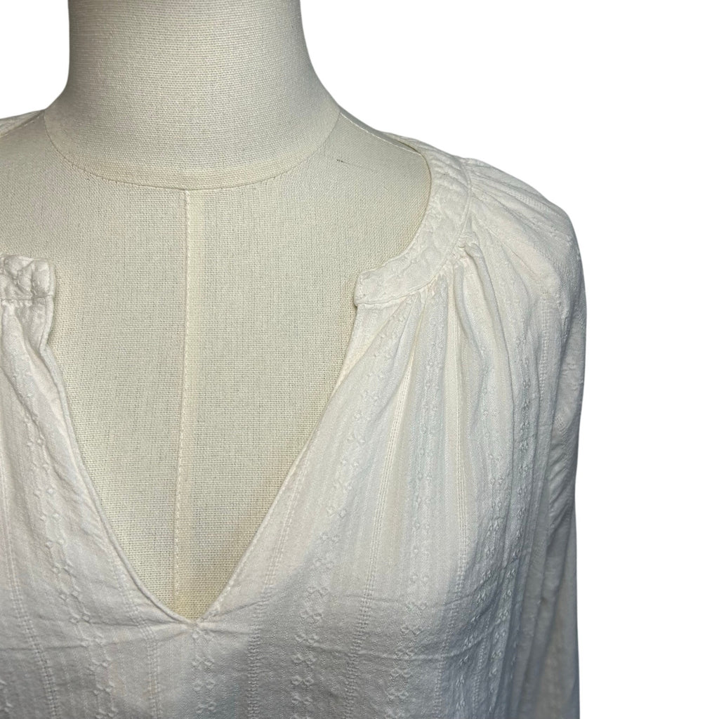 Old Navy White Textured Sea Salt Long Sleeve Top PL Casual Cottage Loungewear
