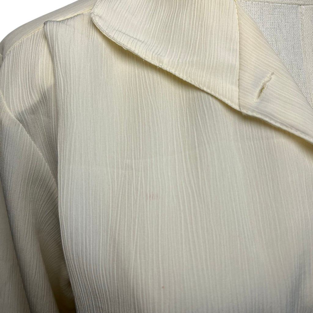 VTG 80s Kathie Lee White Button Up L Blouse Secretary Retro Preppy Minimalist