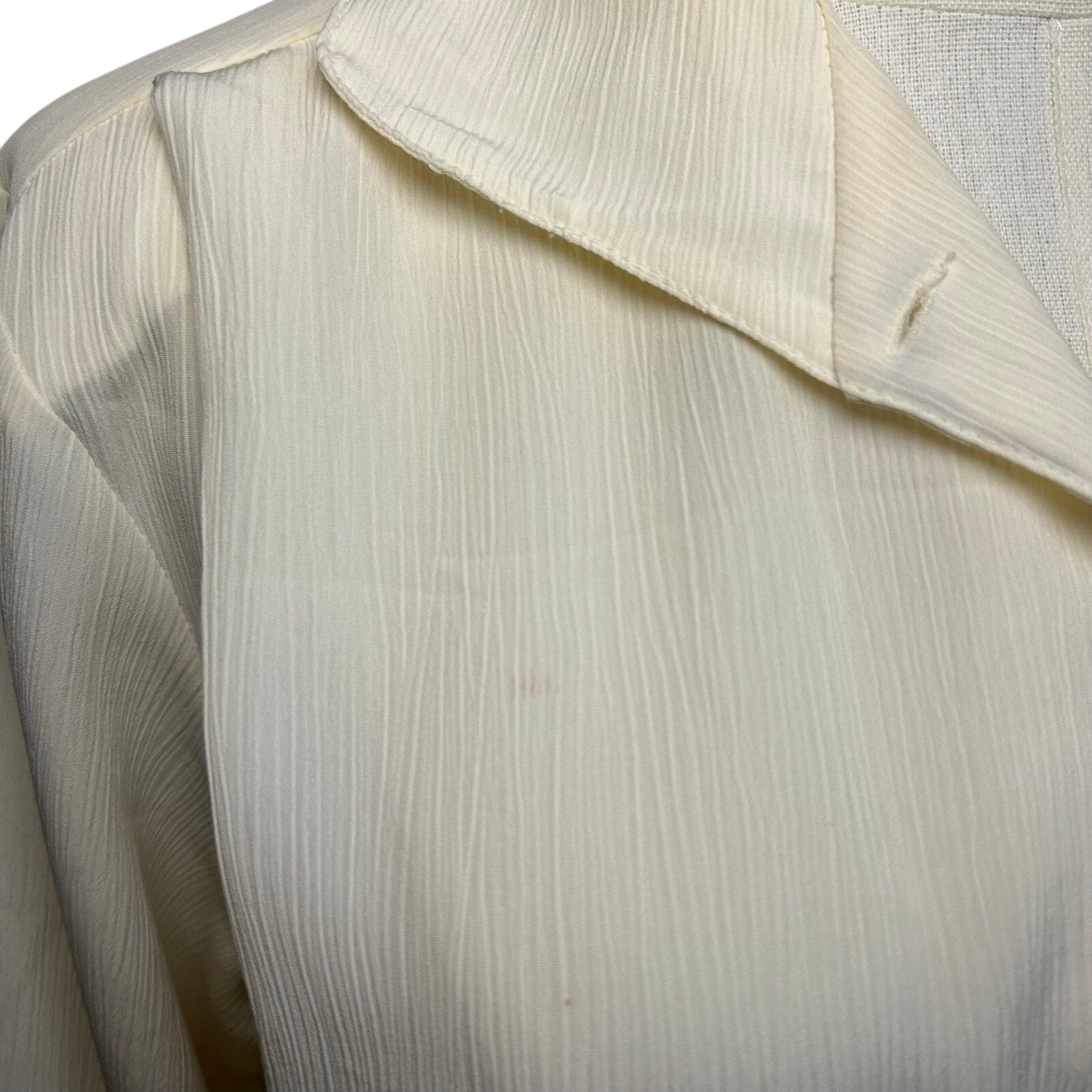VTG 80s Kathie Lee White Button Up L Blouse Secretary Retro Preppy Minimalist
