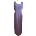 YL Yansi Fugel Purple Matte Crepe Column Maxi Dress Size 12 90s Minimalist Y2K