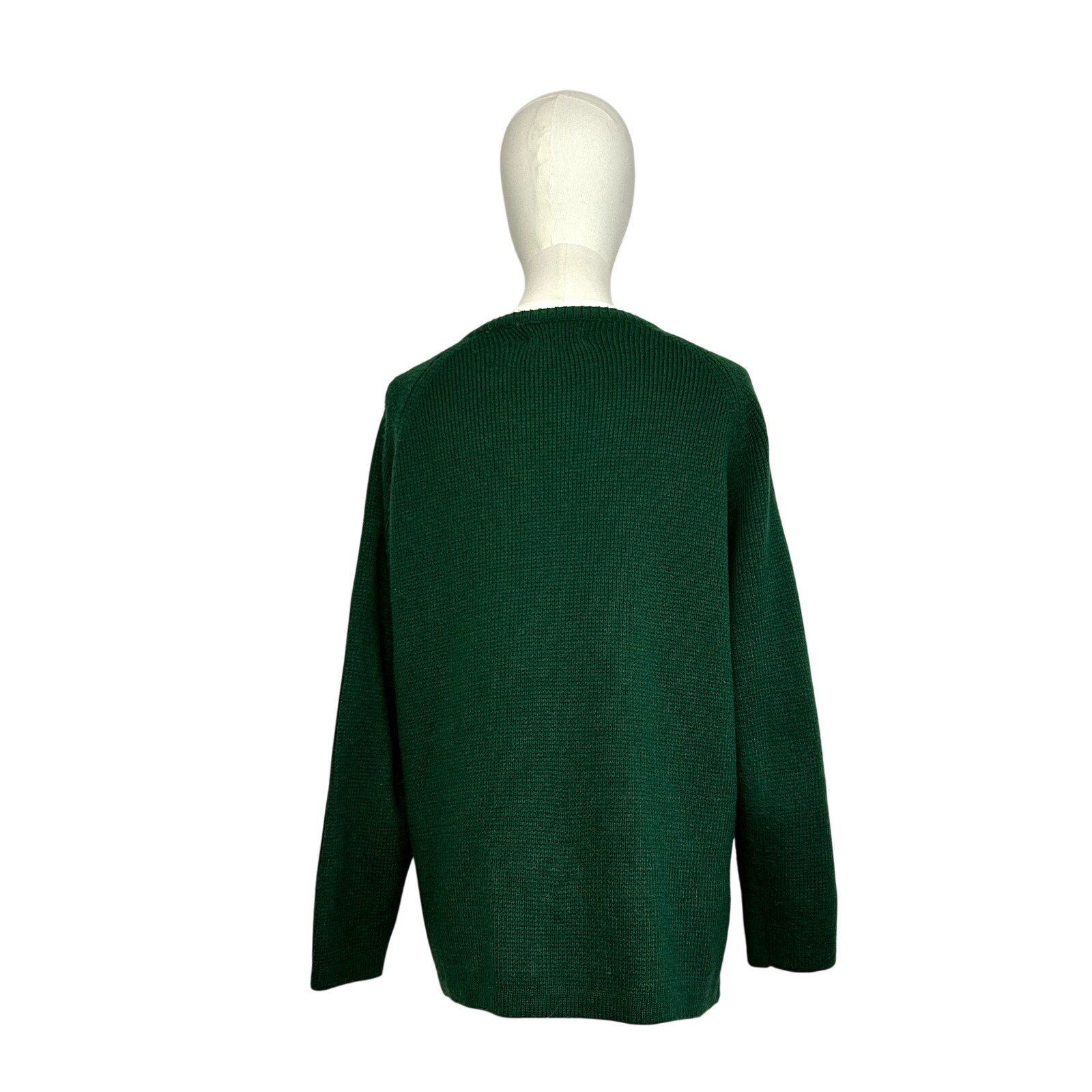 VTG 70s L Green Fair Isle Gold Button Cardigan Sweater Dark Academia Preppy Twee