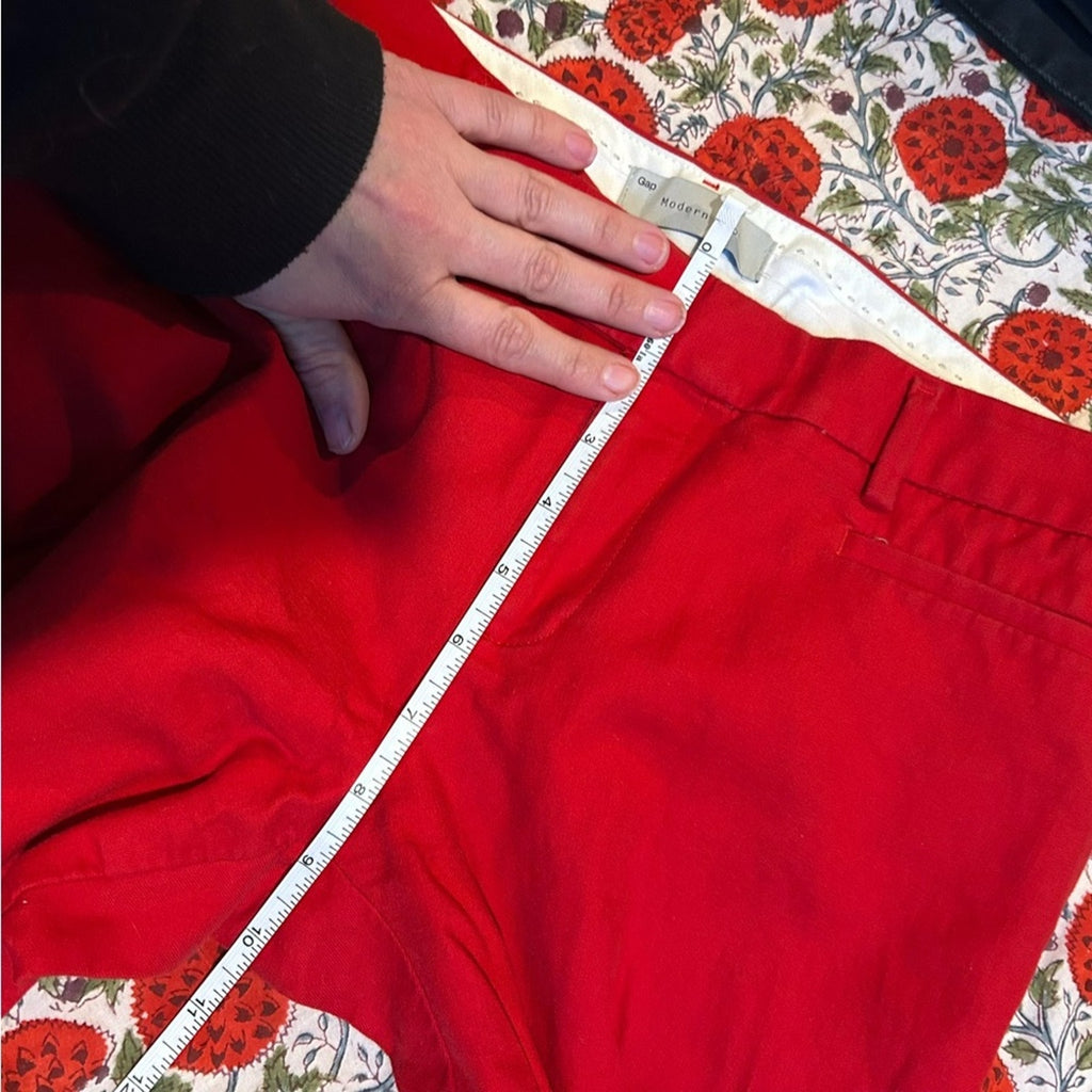Gap Modern Straight Pants Size 8 Bright Red Stretch Lux Career Bold Pop of Color