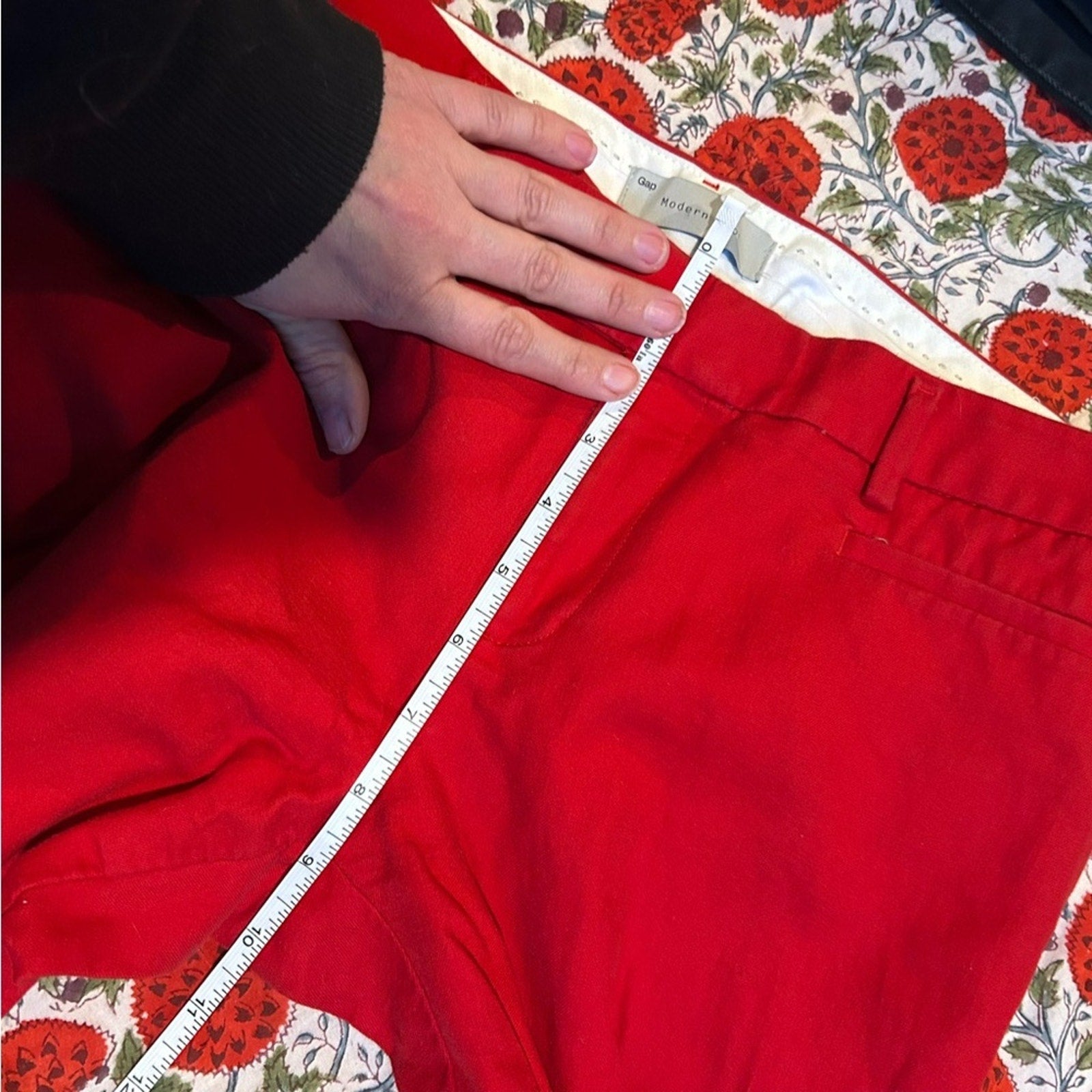 Gap Modern Straight Pants Size 8 Bright Red Stretch Lux Career Bold Pop of Color