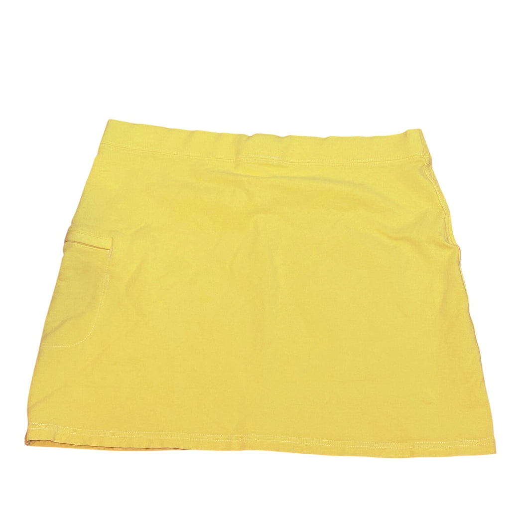 VTG Y2K Ann Taylor LOFT Knit Yellow M Mini Skirt Preppy Retro Casual Tennis