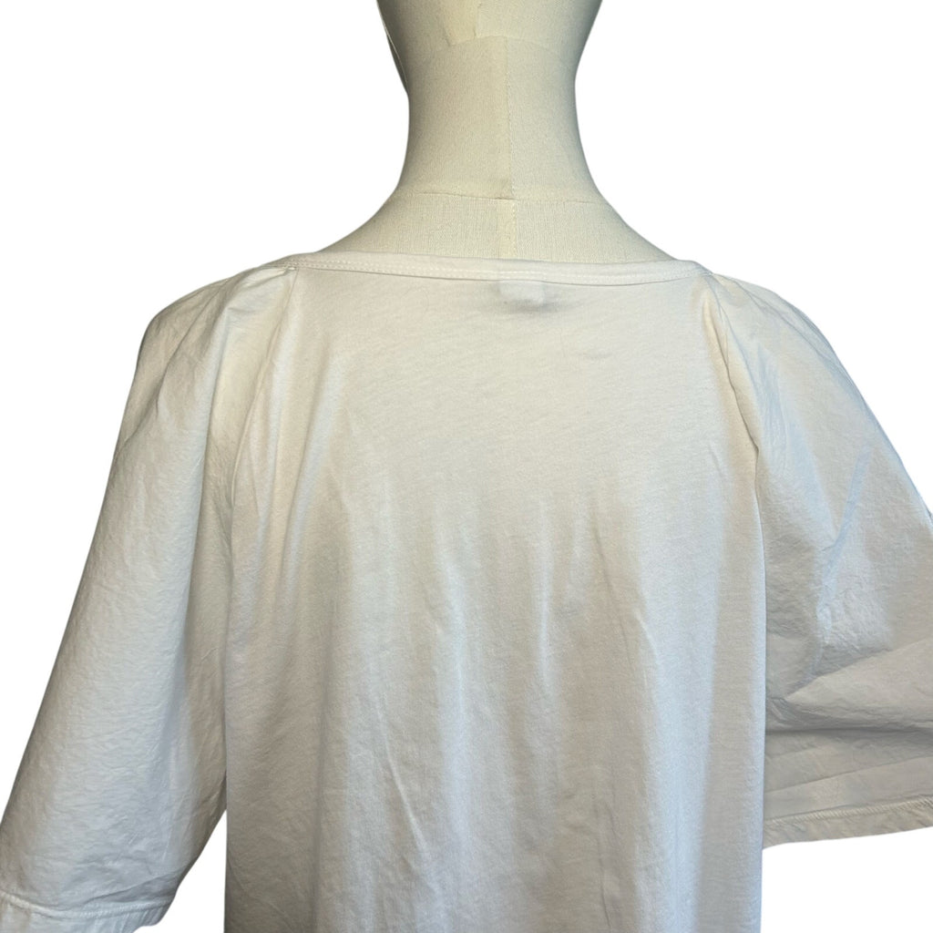 Old Navy Large White Dolman Sleeve Top Lace Detail Boho Casual Jersey Shirt Tee