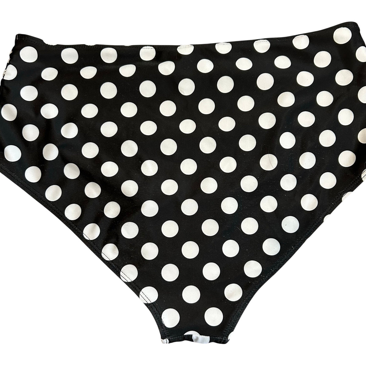 Black White Polka Dot High Waist Bikini Bottom Retro Swim XL Coquette Twee Glam