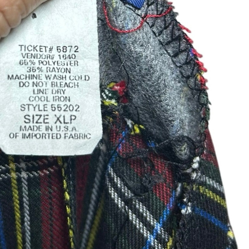 Willow Ridge Red Green Plaid Sleeveless Tartan Dress PXL Grunge Dark Academia