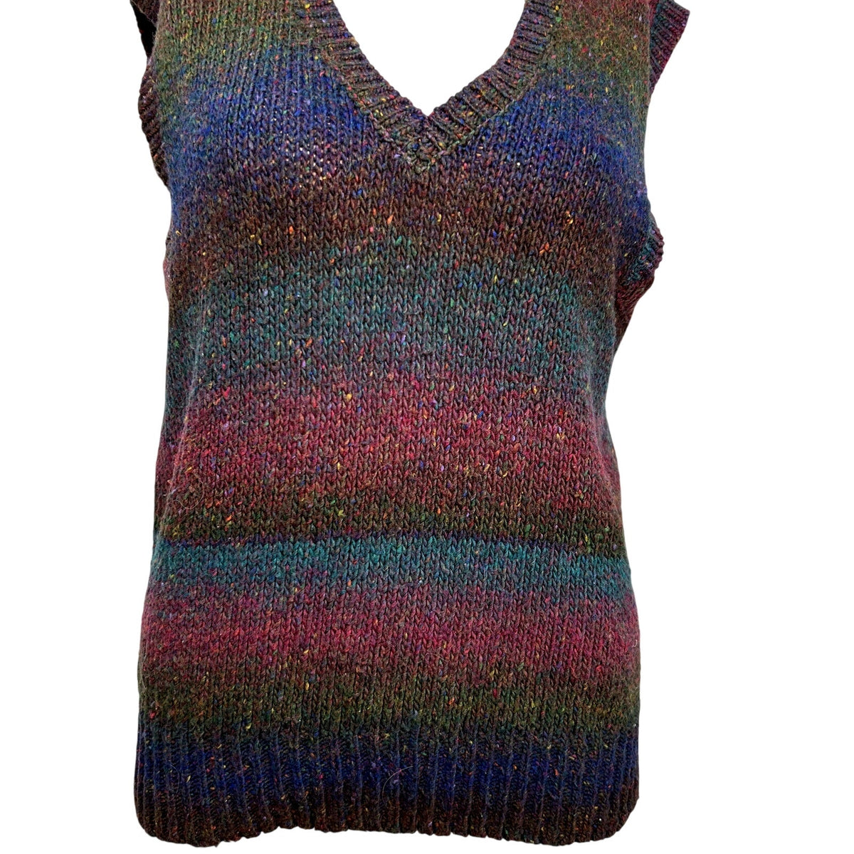 VTG 90s LAbeille XS Blue Purple Sweater Vest Preppy Grandpa Dark Academia Retro
