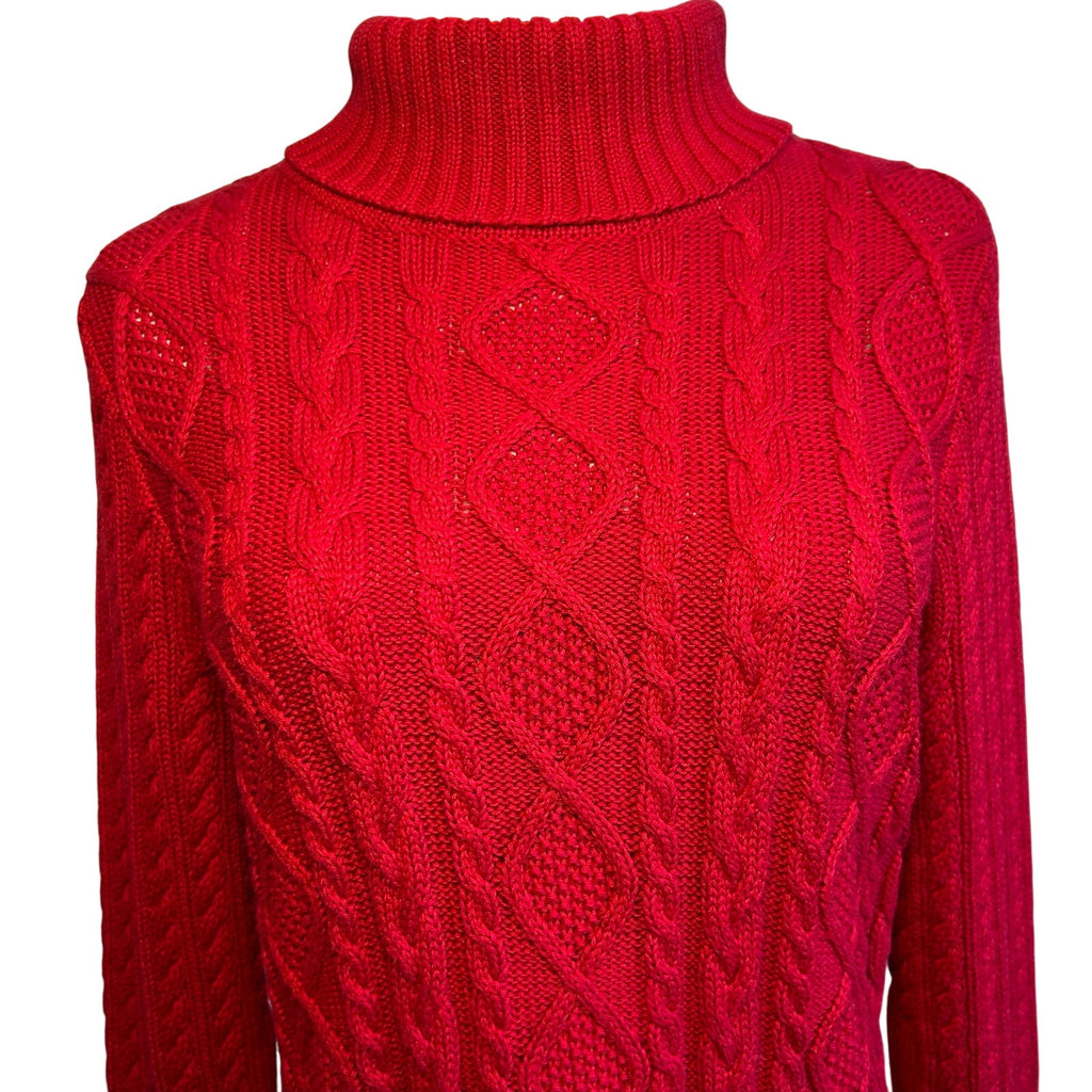 VTG 90s Jeanne Pierre Turtleneck M Sweater Cotton Knit Minimalist Retro Preppy