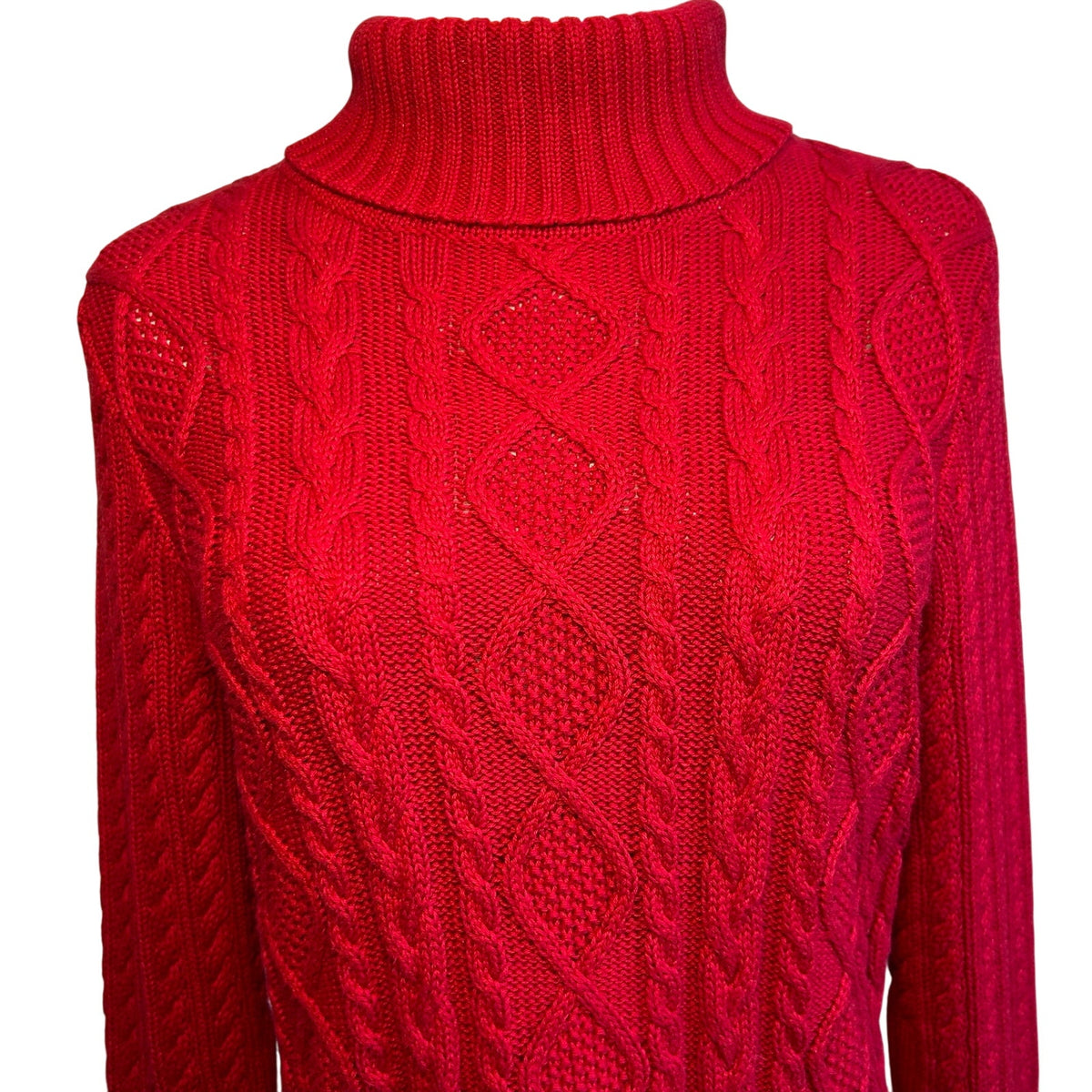 VTG 90s Jeanne Pierre Turtleneck M Sweater Cotton Knit Minimalist Retro Preppy