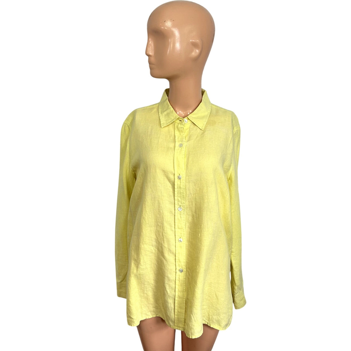 Real Clothes 8 Yellow Blouse Irish Linen French Seams Minimalist Quiet Luxury