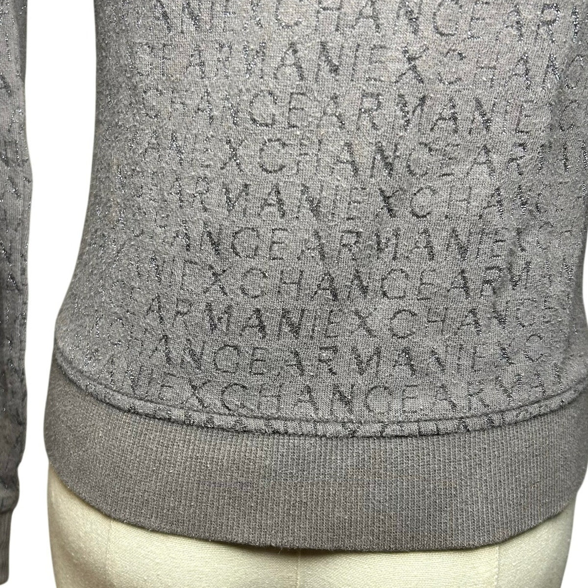 Armani Exchange Gray Zip Mock Neck Athletic Jacket Small Minimalist Gorpcore
