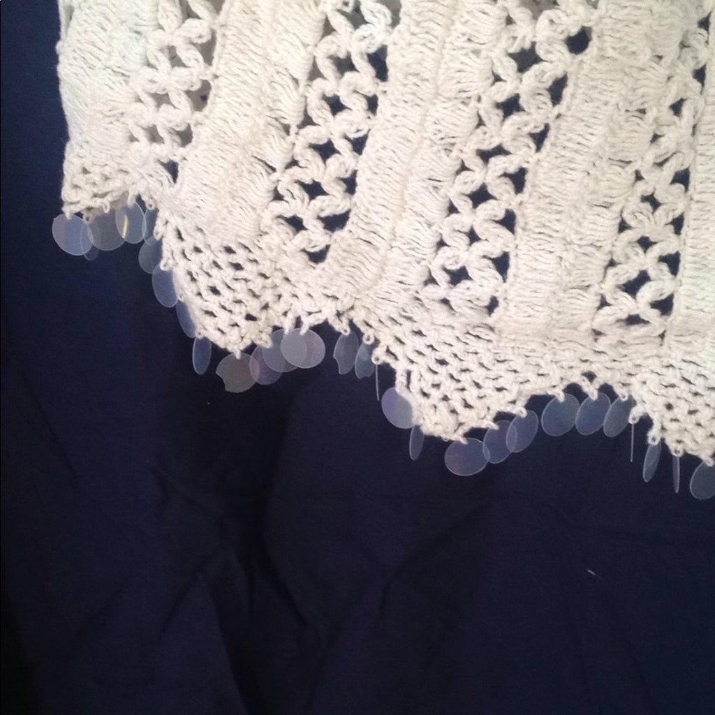 NWT VTG 90s Raiment Fashions Cotton Crochet Scalloped Tank Whimsygoth Boho NOS