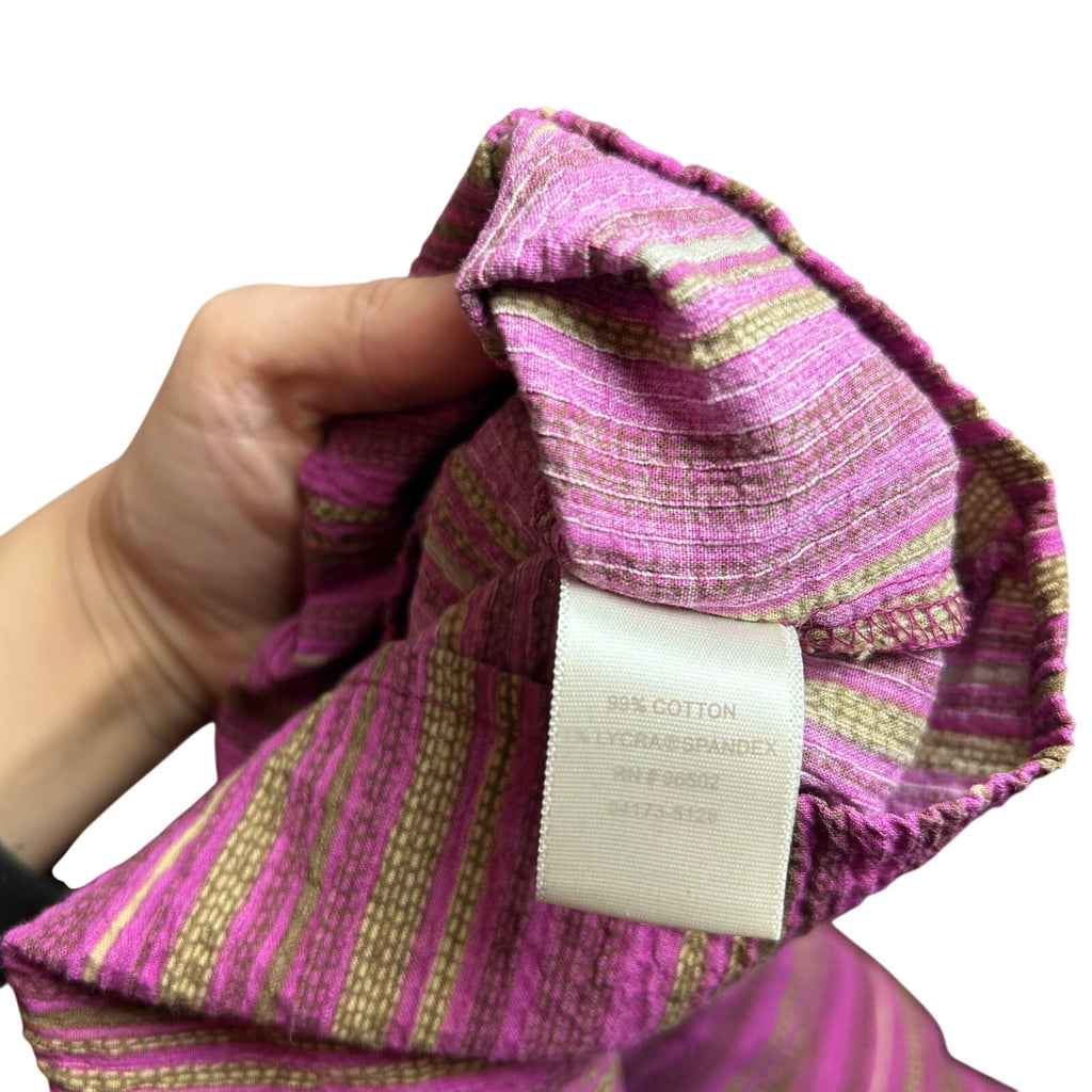 Christopher & Banks XL Purple Striped Seersucker Tunic Boho Casual Top
